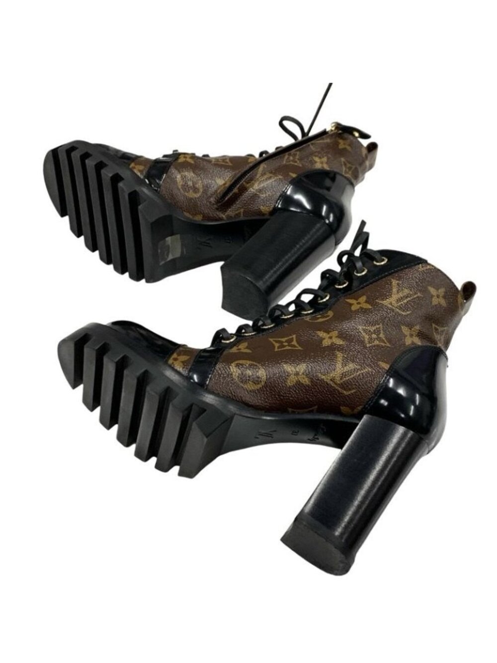 Louis Vuitton Star Trail Line Monogram Boots Short Shoes Leather Brown - Picture 6 of 9